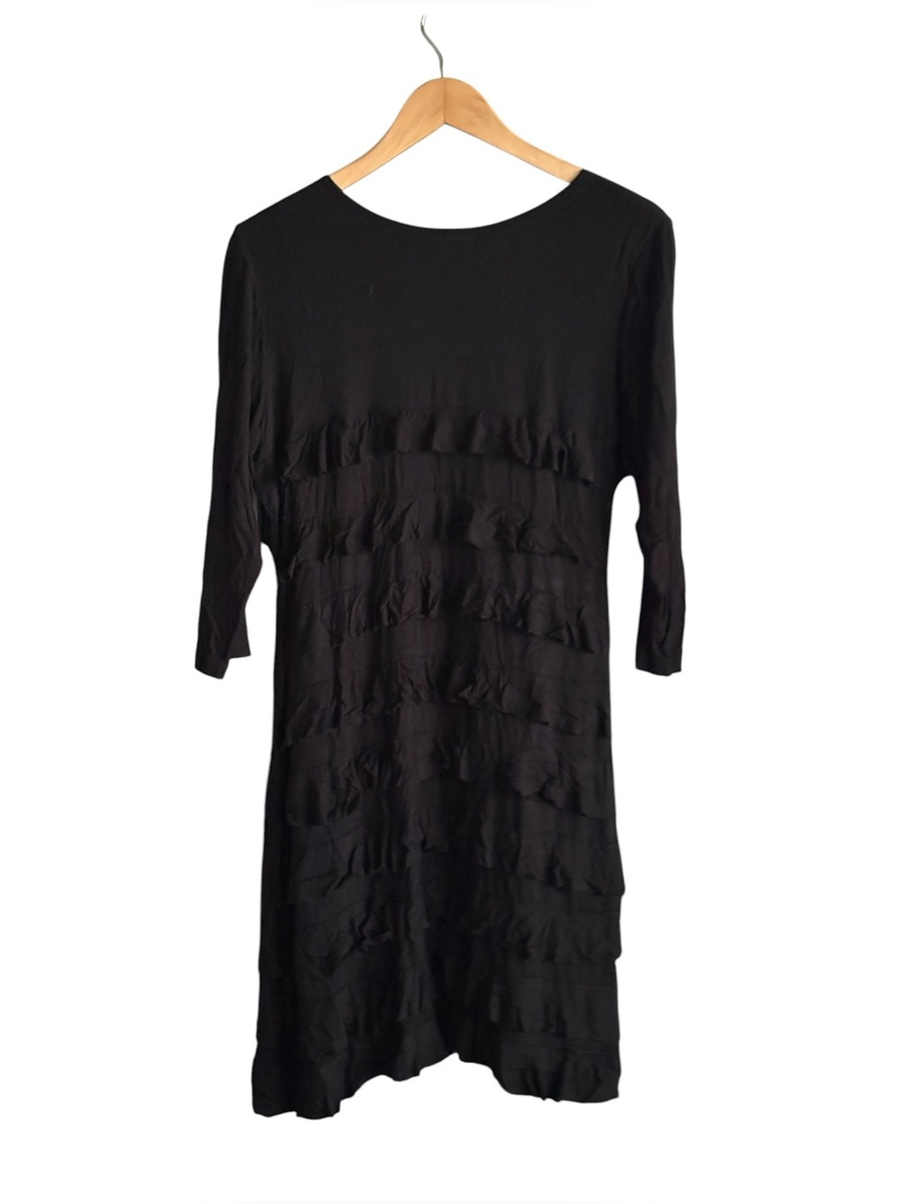 Tango Mango Collection Black Tiered Ruffle Dress Size Large